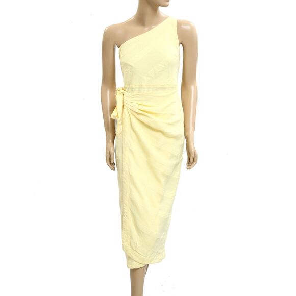 Free People Free-est At Leisure Midi Dress Wrap Smocked One-shoulder XS 283581 - Picture 4 of 8